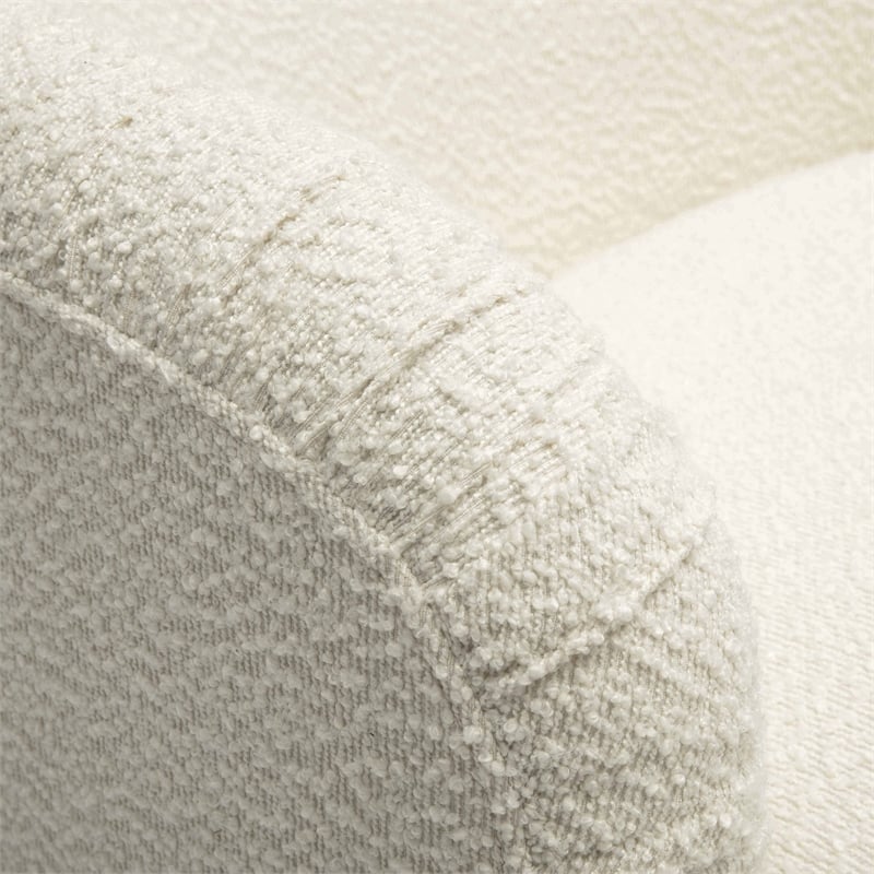 Pemberly Row Transitional Accent Cream Finish Boucle Lounge Chair