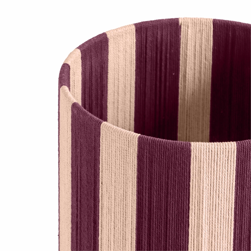 Pemberly Row Contemporary Purple and Pink Striped Cotton Table Lamp