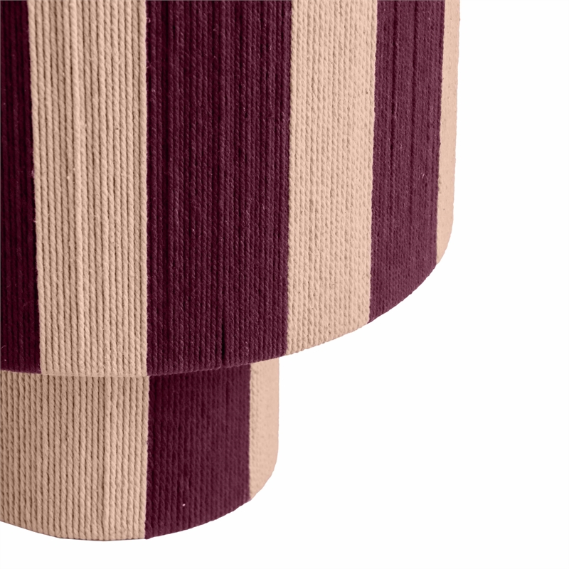 Pemberly Row Contemporary Purple and Pink Striped Cotton Table Lamp