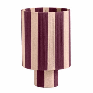 Pemberly Row Contemporary Purple and Pink Striped Cotton Table Lamp