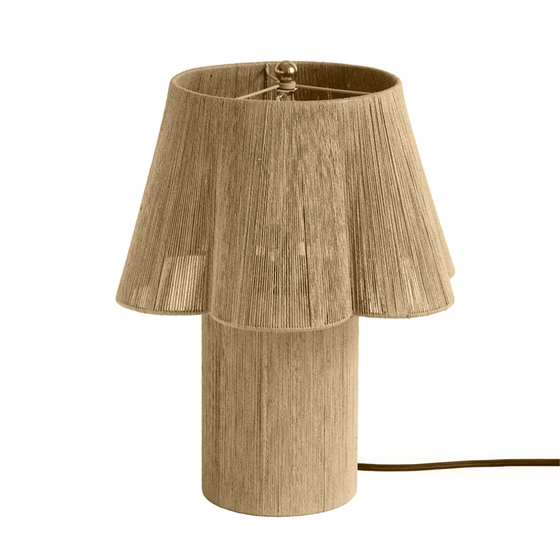 Pemberly Row Handmade Transitional Accent Natural Jute Table Lamp