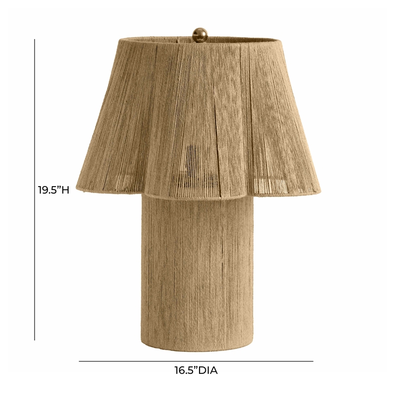Pemberly Row Handmade Transitional Accent Natural Jute Table Lamp