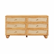 Pemberly Row Contemporary Natural Wood & Rattan Wavy Dresser