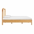 Pemberly Row Contemporary Accent Natural Wood & Rattan Queen Bed