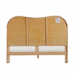 Pemberly Row Contemporary Accent Natural Wood & Rattan Queen Bed