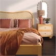 Pemberly Row Contemporary Accent Natural Wood & Rattan Queen Bed