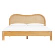 Pemberly Row Contemporary Accent Natural Wood & Rattan King Bed