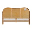 Pemberly Row Contemporary Accent Natural Wood & Rattan King Bed