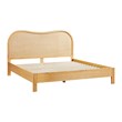 Pemberly Row Contemporary Accent Natural Wood & Rattan King Bed