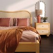 Pemberly Row Contemporary Accent Natural Wood & Rattan King Bed