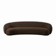 Pemberly Row Contemporary Chocolate Brown Velvet 120 Inch Sofa