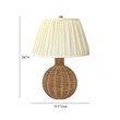 Pemberly Row Contemporary Accent Cream & Natural Rattan Table Lamp