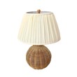 Pemberly Row Contemporary Accent Cream & Natural Rattan Table Lamp