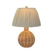 Pemberly Row Contemporary Accent Cream & Natural Rattan Table Lamp