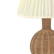 Pemberly Row Contemporary Accent Cream & Natural Rattan Table Lamp
