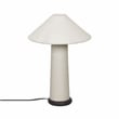 Pemberly Row Mid-Century White Finish Textured Boucle Table Lamp