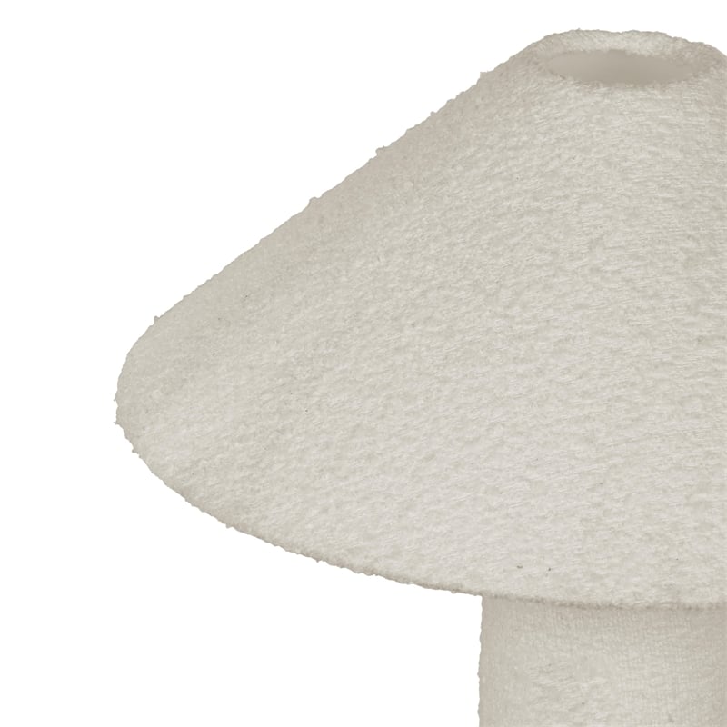 Pemberly Row Mid-Century White Finish Textured Boucle Table Lamp