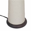 Pemberly Row Mid-Century White Finish Textured Boucle Table Lamp