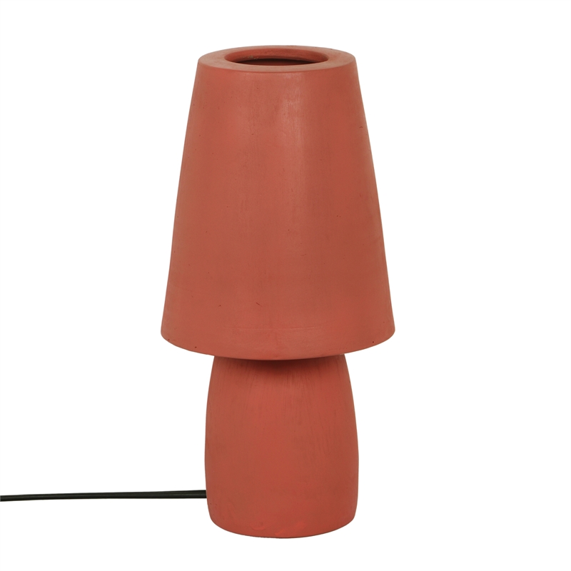 Pemberly Row Contemporary Accent Red Finish Terracotta Table Lamp