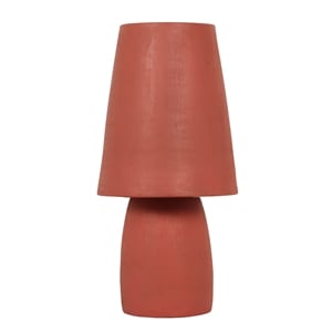 Pemberly Row Contemporary Accent Red Finish Terracotta Table Lamp