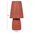 Pemberly Row Contemporary Accent Red Finish Terracotta Table Lamp