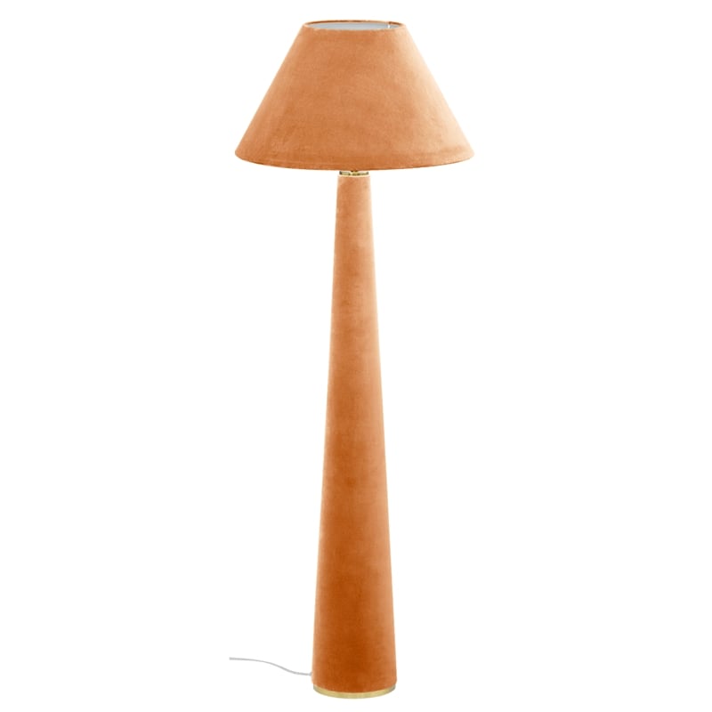 Pemberly Row Contemporary Accent Terracotta Velvet Floor Lamp