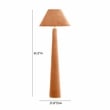 Pemberly Row Contemporary Accent Terracotta Velvet Floor Lamp