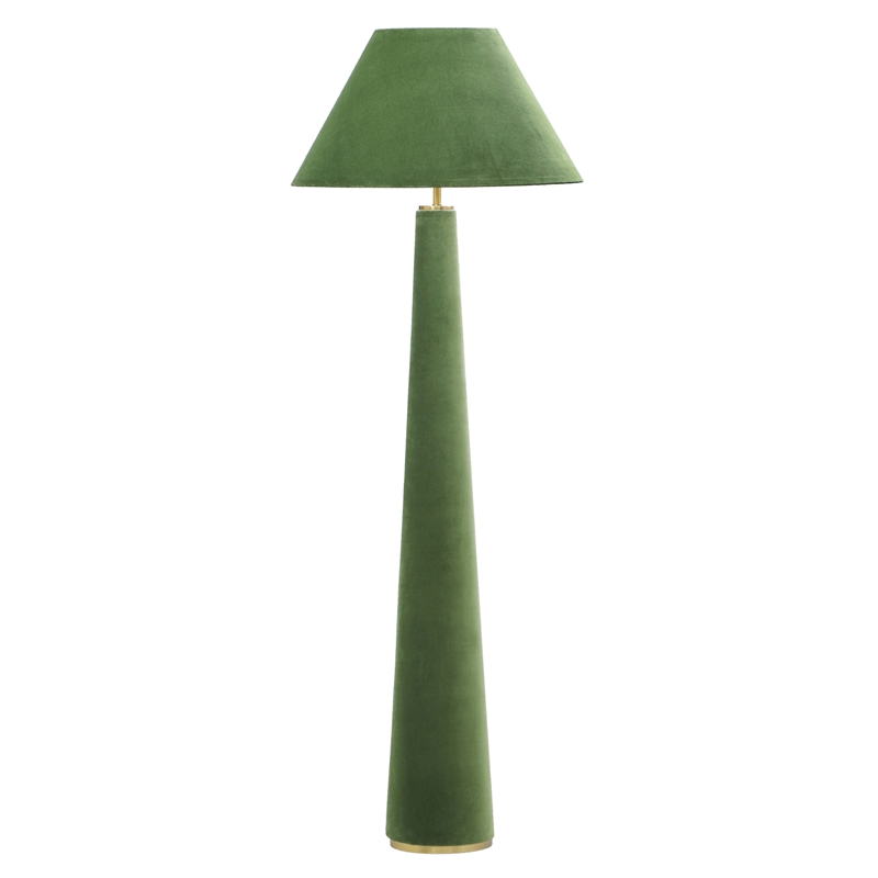 Pemberly Row Contemporary Accent Moss Green Velvet Floor Lamp