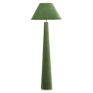 Pemberly Row Contemporary Accent Moss Green Velvet Floor Lamp