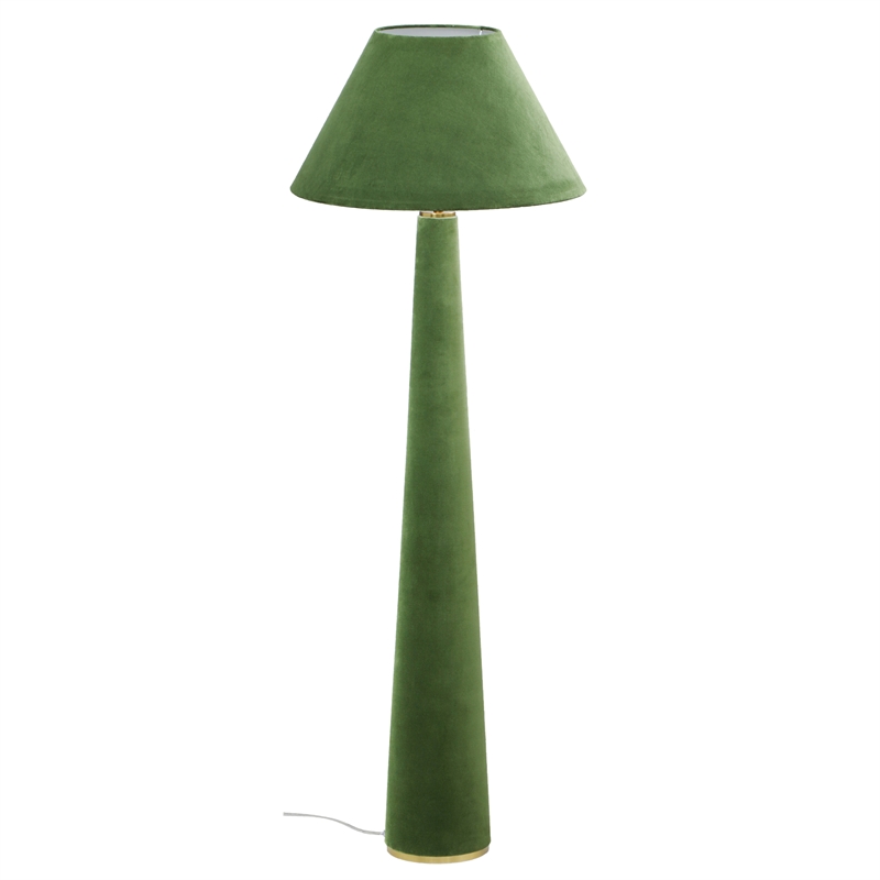 Pemberly Row Contemporary Accent Moss Green Velvet Floor Lamp