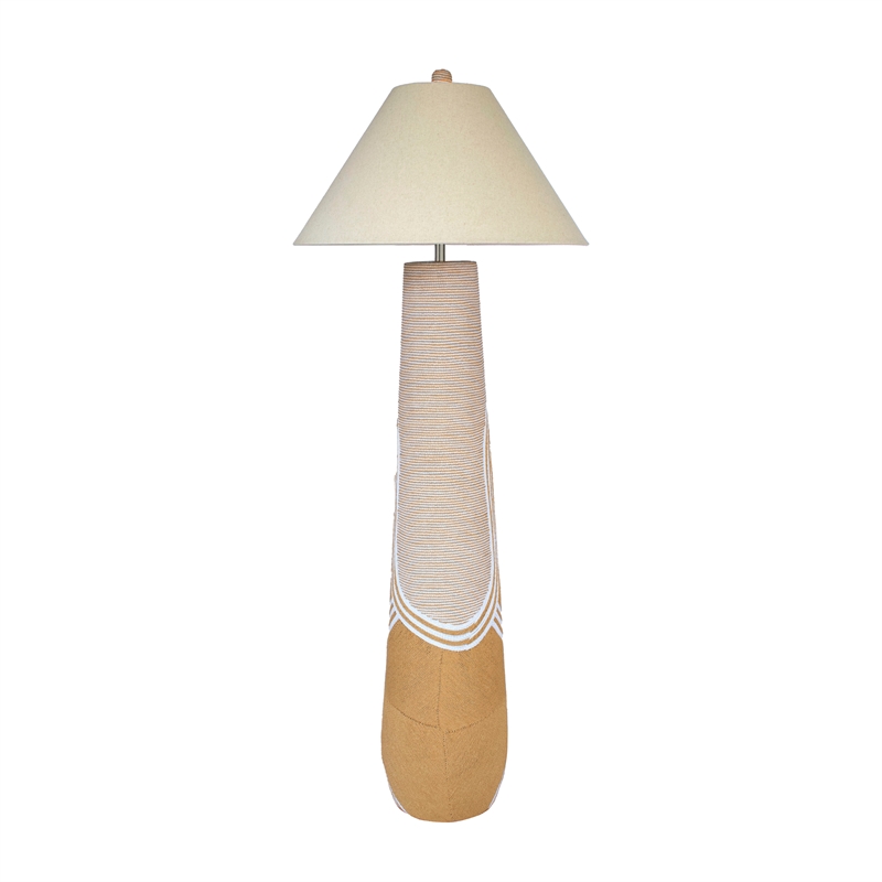 Pemberly Row Transitional Accent Natural Finish Woven Floor Lamp