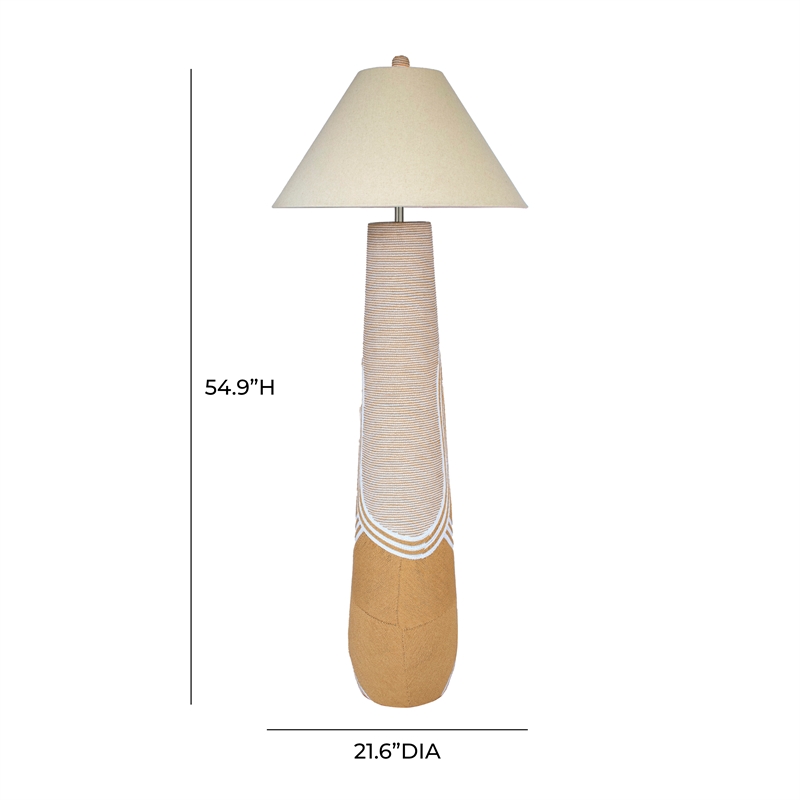 Pemberly Row Transitional Accent Natural Finish Woven Floor Lamp