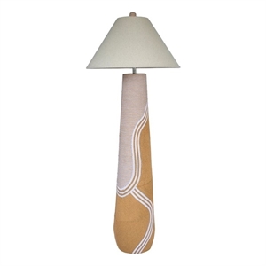 Pemberly Row Transitional Accent Natural Finish Woven Floor Lamp