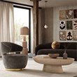 Pemberly Row Contemporary Brown Genuine Sheepskin 12
