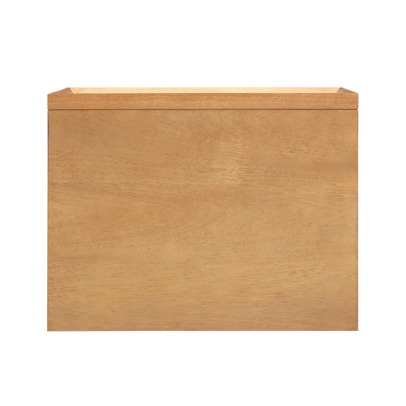 Pemberly Row Handmade Mid-Century Natural Rubberwood Nightstand