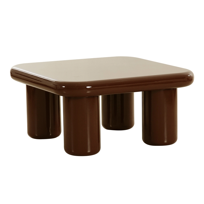 Pemberly Row Contemporary Accent Chocolate Brown Coffee Table