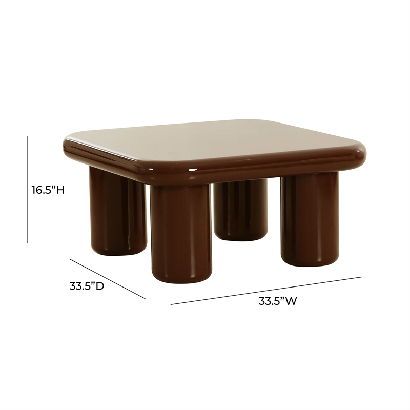 Pemberly Row Contemporary Accent Chocolate Brown Coffee Table