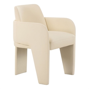 Pemberly Row Contemporary Accent Cream Vegan Leather Dining Chair