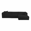 Pemberly Row Fluffy Oversized Black Corduroy Modular RAF Sectional