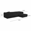 Pemberly Row Fluffy Oversized Black Corduroy Modular RAF Sectional