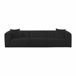 Pemberly Row Contemporary Fluffy Oversized Black Corduroy Modular Sofa