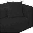 Pemberly Row Contemporary Fluffy Oversized Black Corduroy Modular Sofa