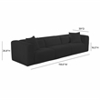 Pemberly Row Contemporary Fluffy Oversized Black Corduroy Modular Sofa