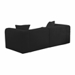 Pemberly Row Fluffy Oversized Black Corduroy Modular Loveseat
