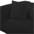 Pemberly Row Fluffy Oversized Black Corduroy Modular Loveseat