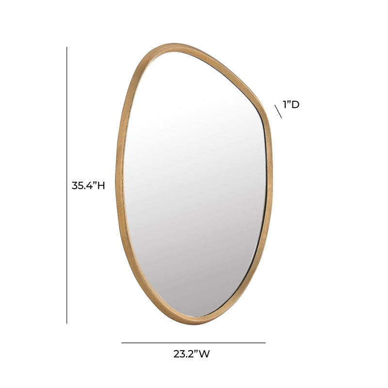 Pemberly Row Contemporary Accent Gold Hand-casted Wall Mirror