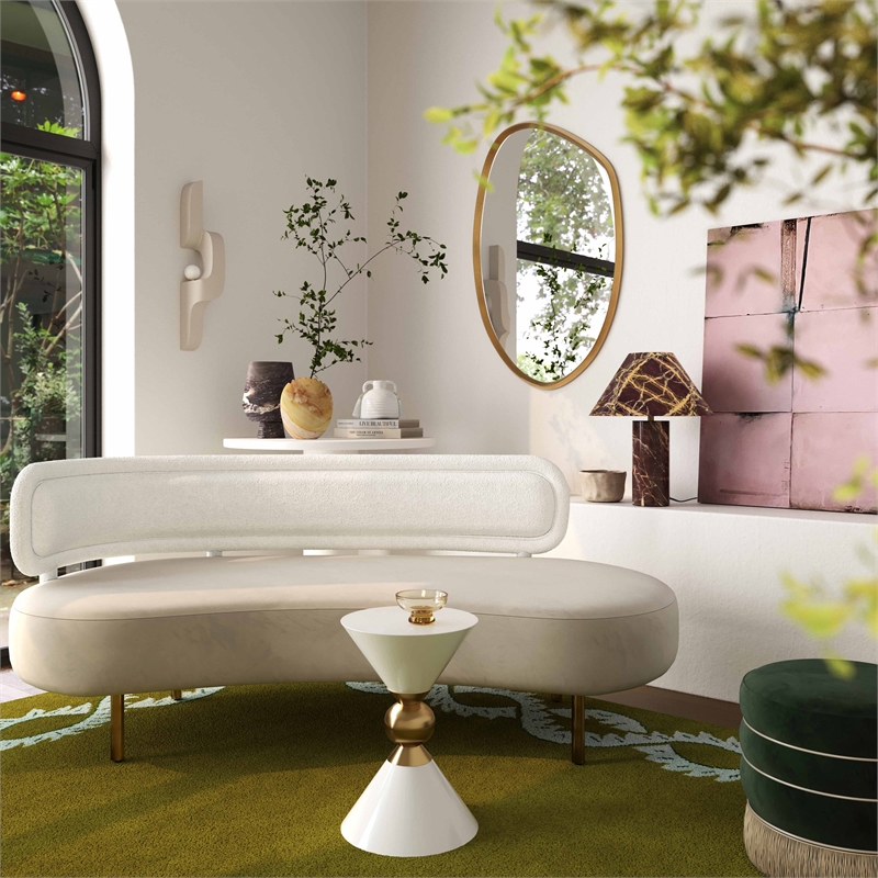 Pemberly Row Contemporary Accent Gold Hand-casted Wall Mirror