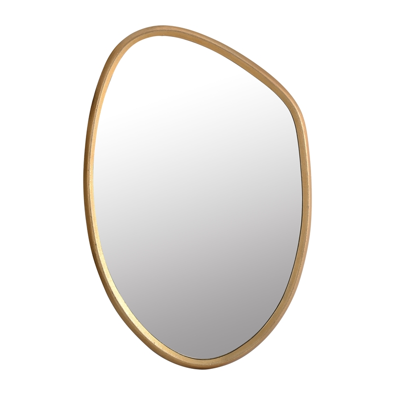 Pemberly Row Contemporary Accent Gold Hand-casted Wall Mirror
