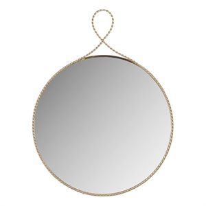 Pemberly Row Contemporary Accent Braided Brass Round Wall Mirror