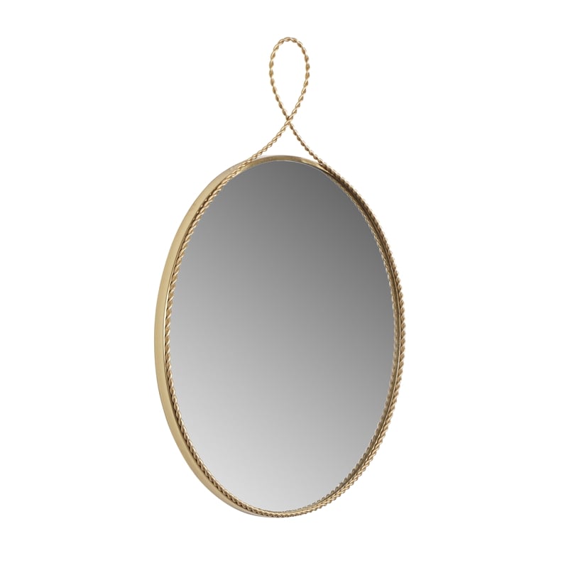 Pemberly Row Contemporary Accent Braided Brass Round Wall Mirror